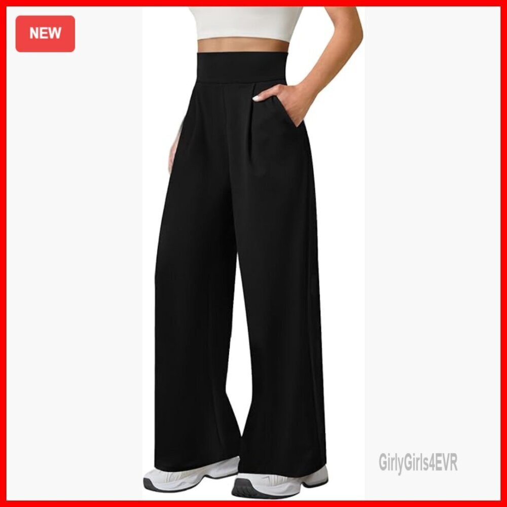 High Waisted Wide Leg Yoga Pants with Pockets Stretch Lounge Workout